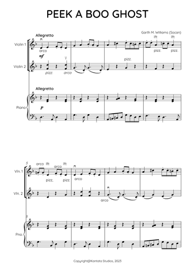 PEEK A BOO GHOST DUO FOR TWO VIOLINS