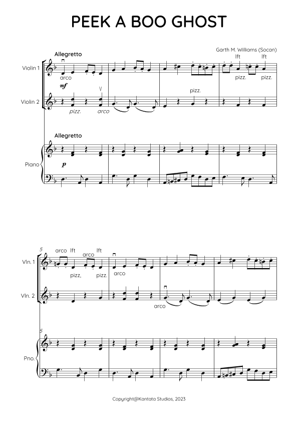 PEEK A BOO GHOST DUO FOR TWO VIOLINS