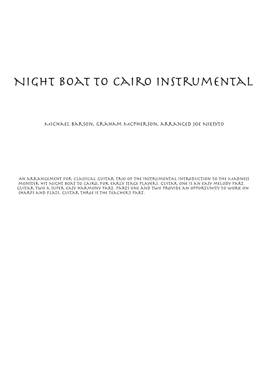 Night Boat To Cairo (arr. Joe Niesyto)