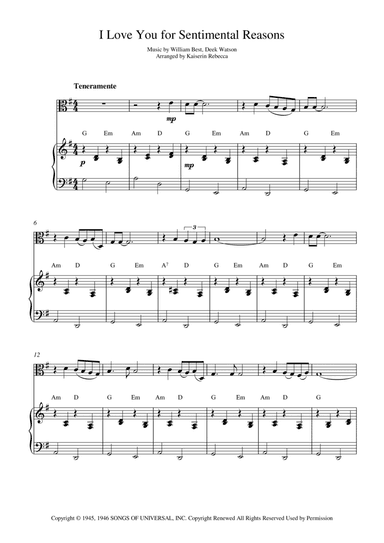 (i Love You) For Sentimental Reasons (arr. Kaiserin Rebecca)