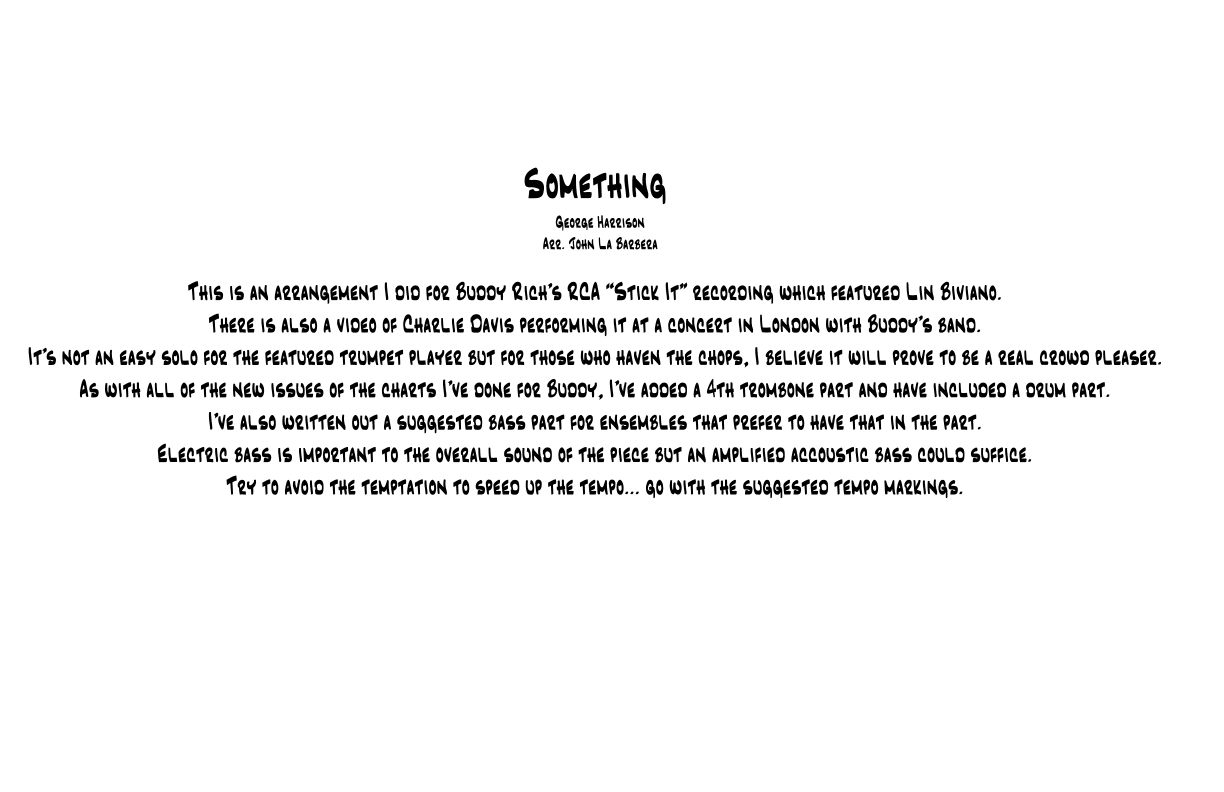 Something (arr. John La Barbera)