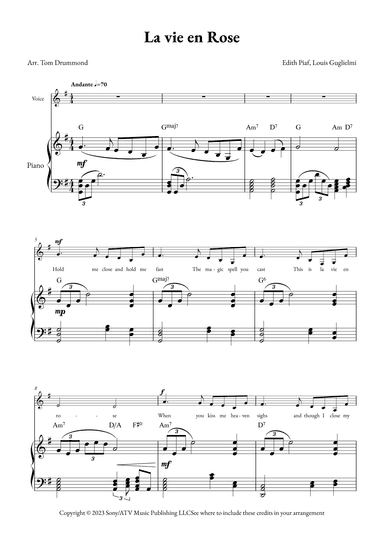 La Vie En Rose (arr. Tom Drummond)