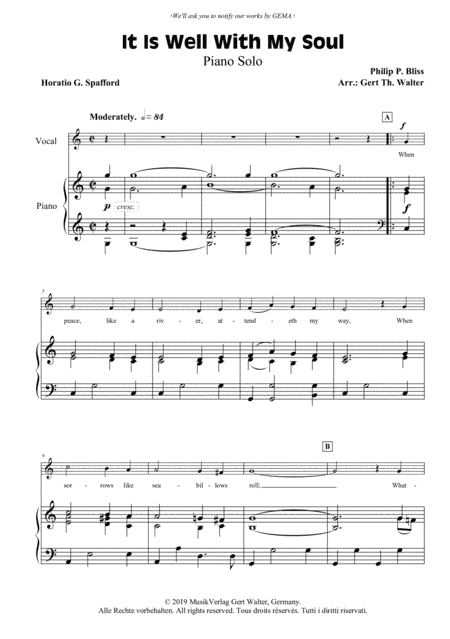 It Is Well With My Soul (arr. Gert Th. Walter)