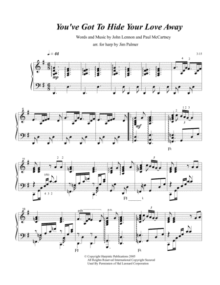 You've Got To Hide Your Love Away (arr. Jim Palmer)