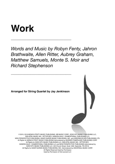 Work (arr. Jay Jenkinson)