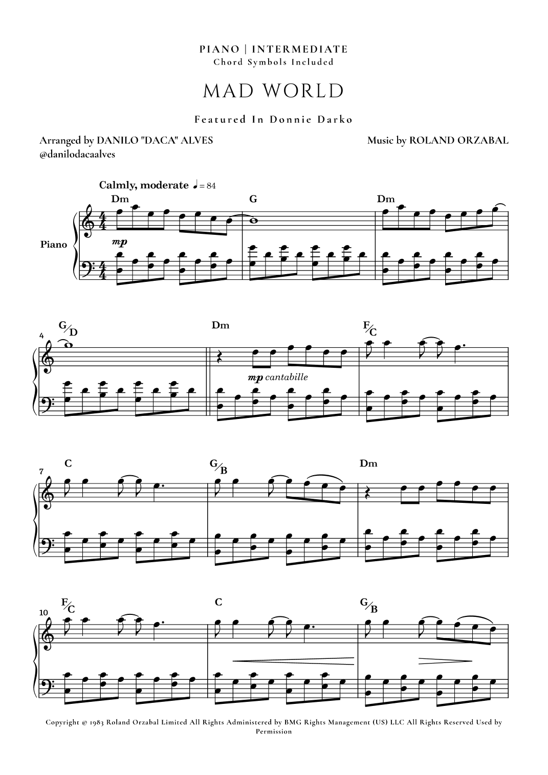 Mad World (arr. Danilo "Daca" Alves)