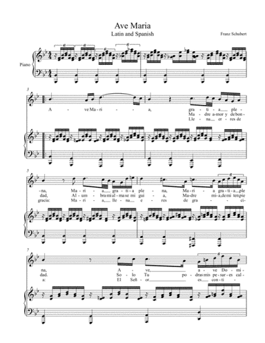 Ave Maria (Spanish texts) - Schubert - high voice (arr. Nicholas Palmer)