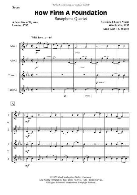 How Firm A Foundation (arr. Gert Th. Walter)