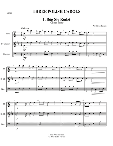 Three Polish Carols (Woodwind Version) (arr. Reno Fusani)