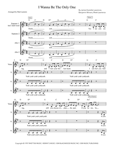 I Wanna Be The Only One (arr. Matt Lammin)