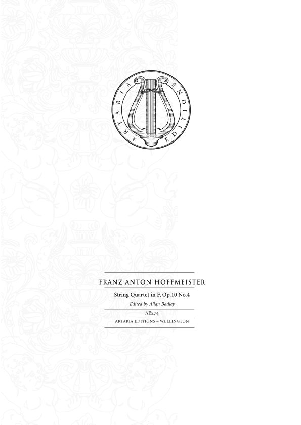String Quartet in F major, Op. 10, No. 4 (score and parts) (arr. Artaria Editions)