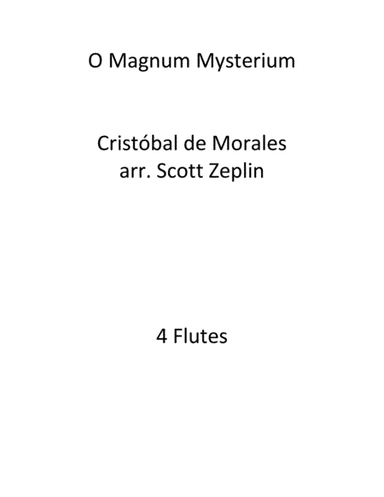 O Magnum Mysterium (arr. Scott Zeplin)