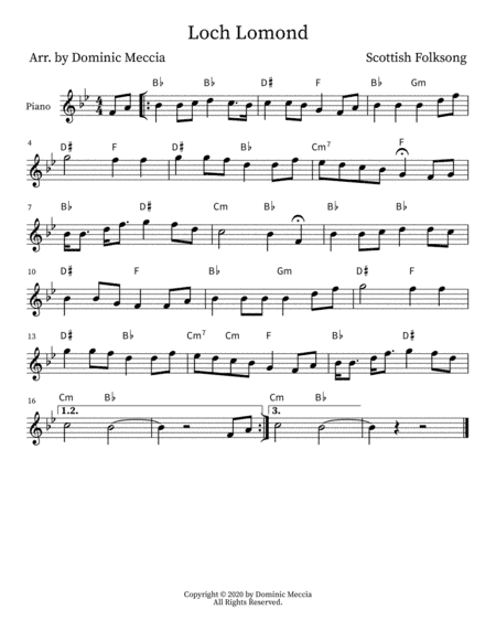 Loch Lomond (arr. Dominic Meccia)