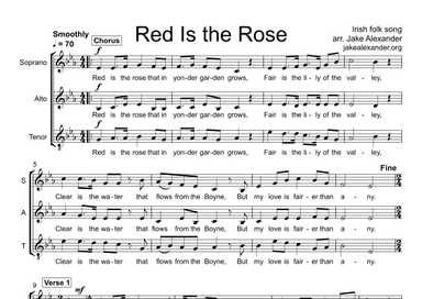 Red Is the Rose - SAT a cappella (arr. Jake Alexander)