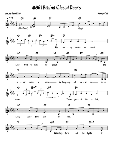 Behind Closed Doors (arr. John Fries)
