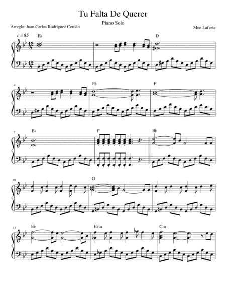 Tu Falta De Querer (arr. Juan Carlos Rodriguez Cerdan)