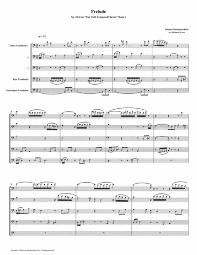 Prelude 20 from Well-Tempered Clavier, Book 1 (Trombone Quintet) (arr. Richard Byrnes)