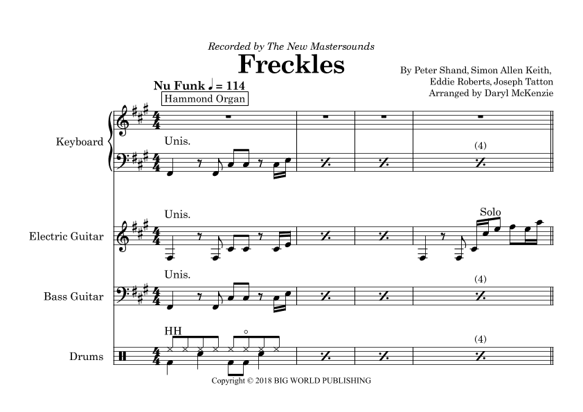 Freckles (arr. Daryl McKenzie)