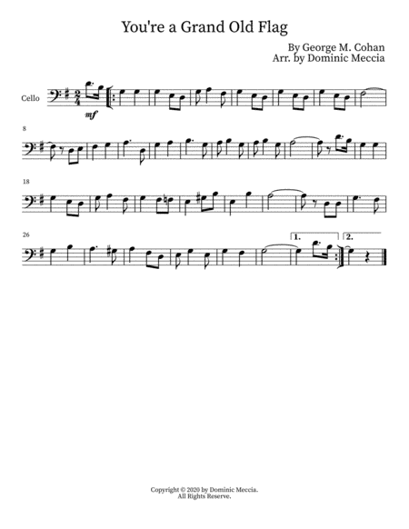 You're a Grand Old Flag (arr. Dominic Meccia)