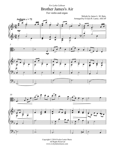 Brother James's Air (arr. Evelyn Larter Music)