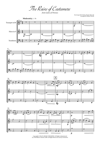 The Rains Of Castamere (arr. Robert Newth)