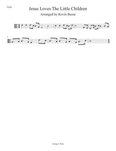 Jesus Loves The Little Children (Easy key of C) - Viola (arr. Kevin Busse)