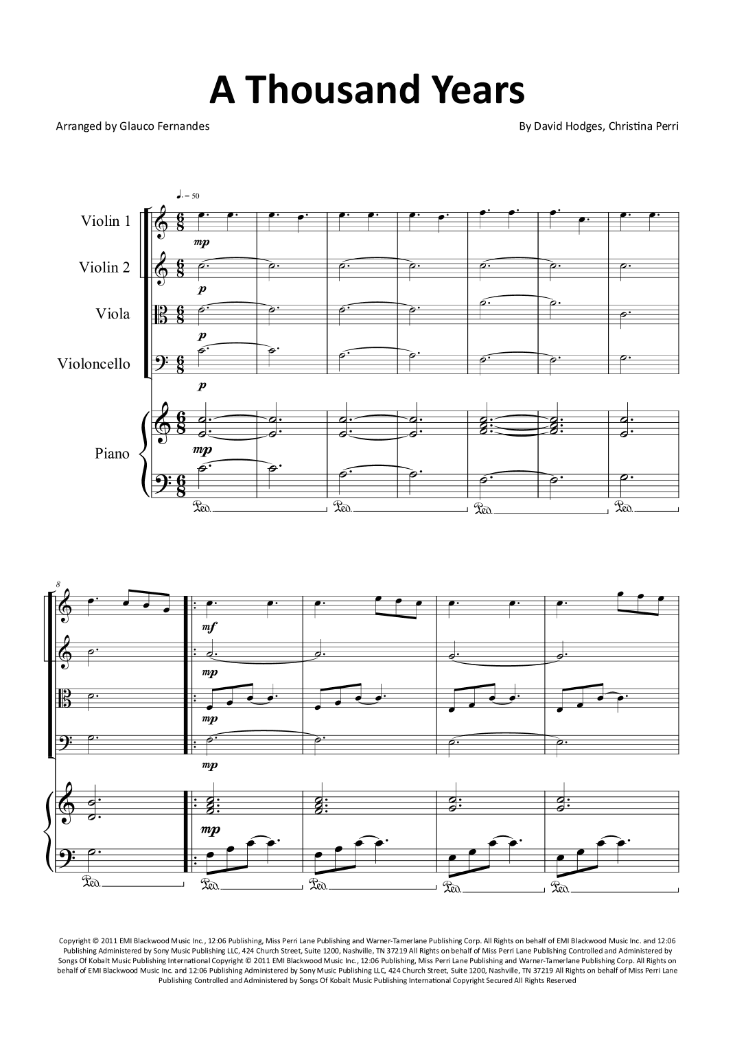 A Thousand Years (arr. Glauco Fernandes)