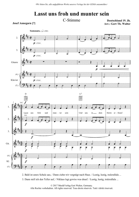 Let's Be Glad And Full Of Cheer (arr. Gert Th. Walter)