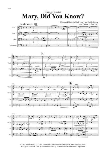 Mary, Did You Know? (arr. Thomas H. Graf)