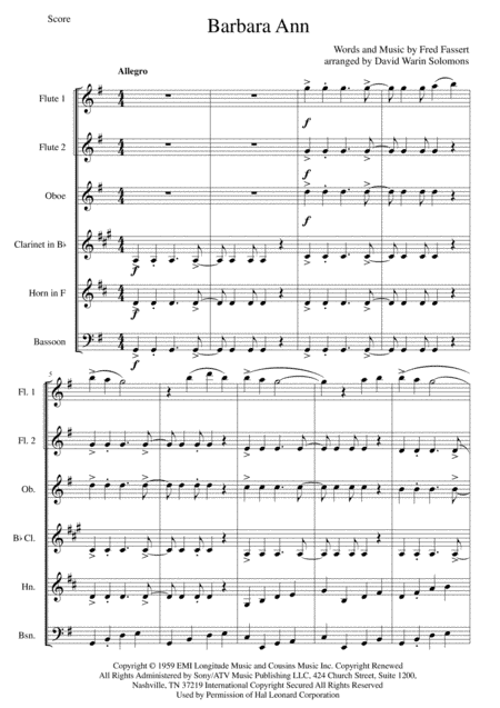 Barbara Ann (arr. David Warin Solomons)