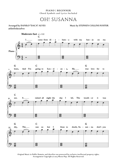Oh! Susanna (arr. Danilo "Daca" Alves)