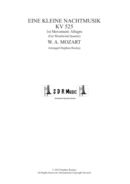 Eine Kleine Nachtmusik 1st Movement Allegro for Woodwind Quartet (arr. Stephen Rockey)