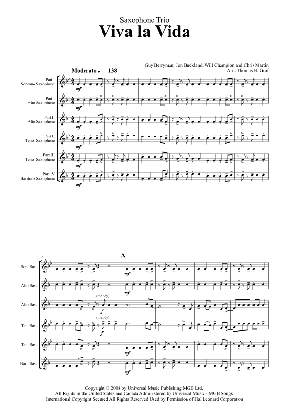 Viva La Vida (arr. Thomas Graf)