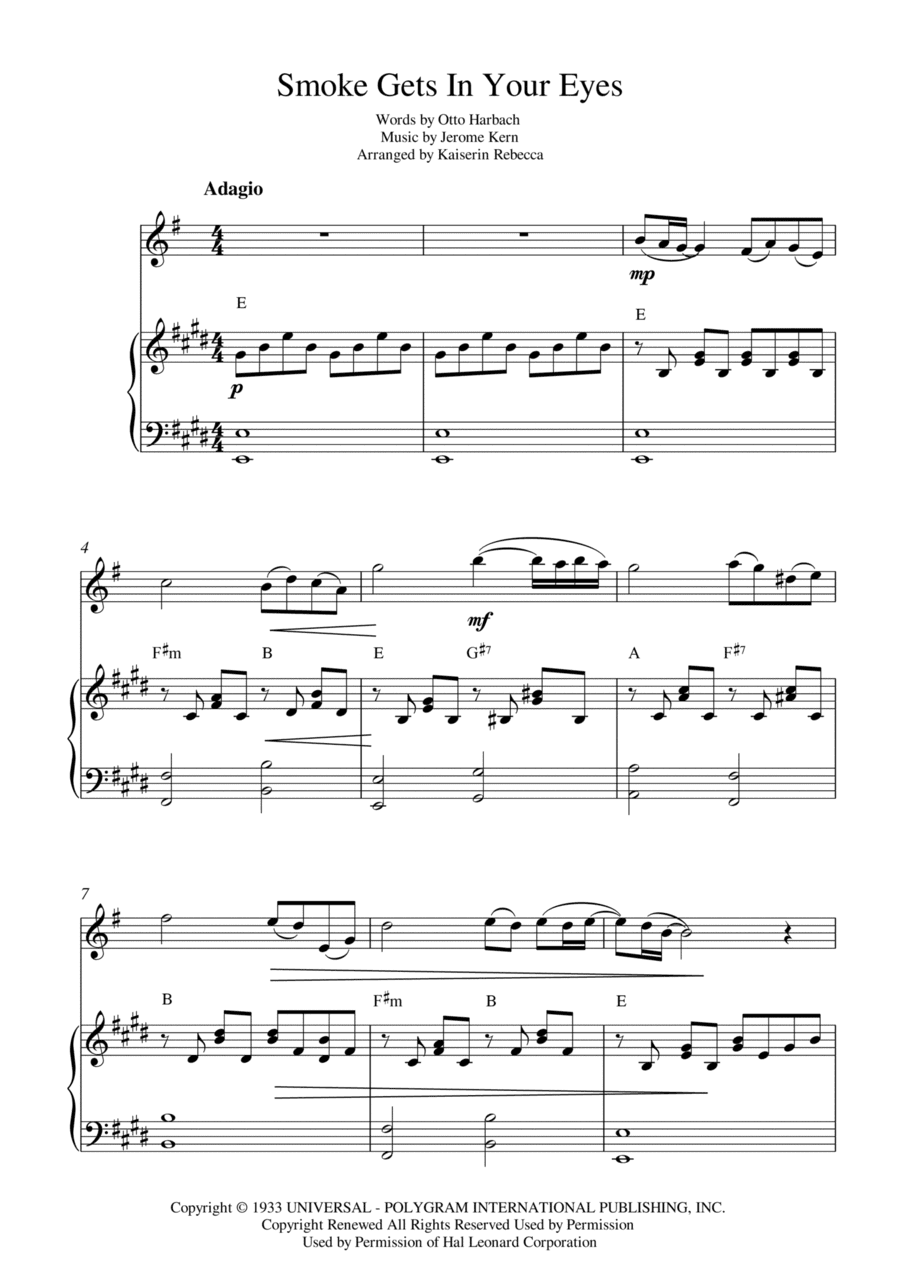 Smoke Gets In Your Eyes (arr. Kaiserin Rebecca)