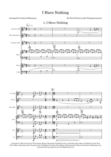 I Have Nothing (arr. SAMUEL DE SOUZA MALAQUIAS)