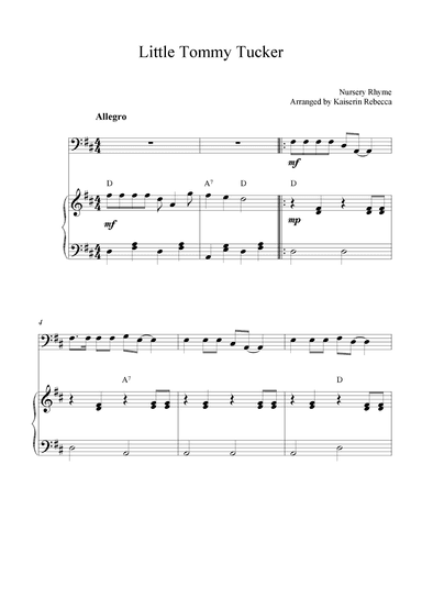 Little Tommy Tucker (arr. Kaiserin Rebecca)