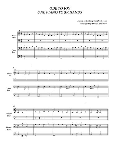 Ode to Joy,  one piano, four hands (arr. Denise Bruckno)