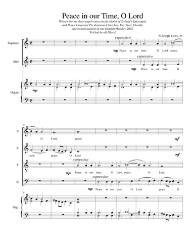 Peace in our time, O Lord