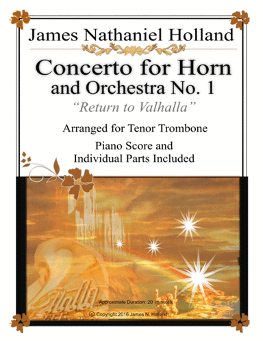 Concerto No. 1 for French Horn "Return to Valhalla" arranged for Trombone (Piano Reduction)
