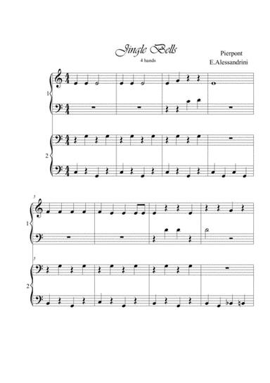 Duetto 5 Jingle bells for piano 4 hands (arr. Ester Alessandrini)