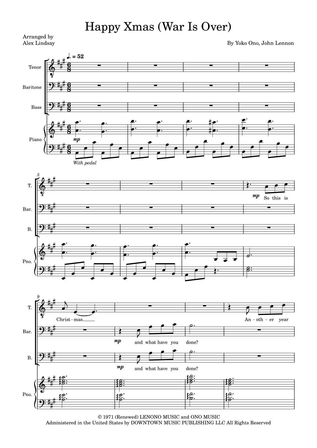 Happy Xmas (war Is Over) (arr. Alex Lindsay)