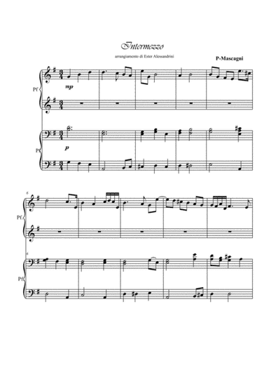 Intermezzo from Cavalleria Rusticana. Piano 4 hands (arr. Ester Alessandrini)