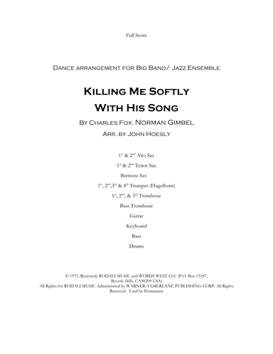 Killing Me Softly With His Song (arr. John Hoesly)