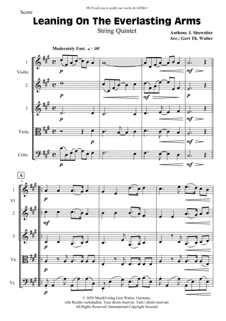 Leaning On The Everlasting Arms (arr. Gert Th. Walter)