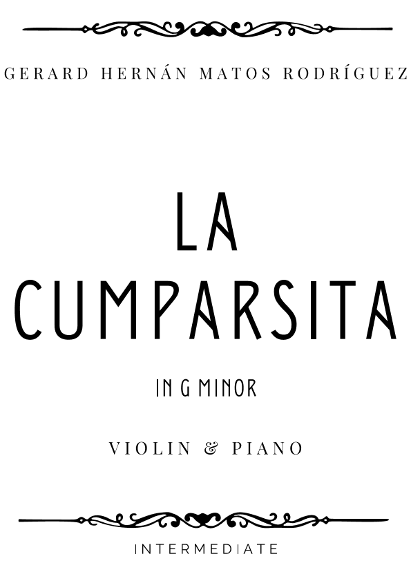 Matos Rodríguez - La Cumparsita in G Minor - Intermediate (arr. Piacere Music Sheets)
