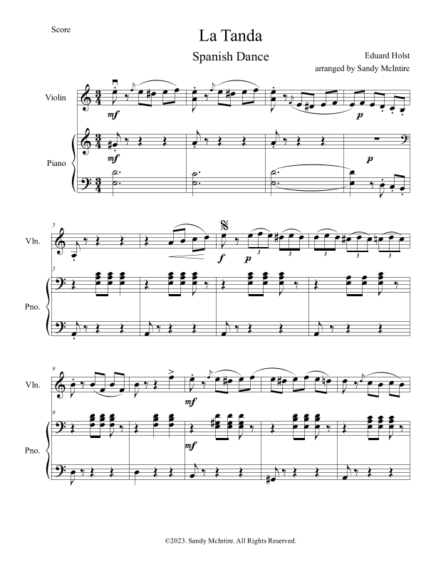 La Tanda (Spanish Dance) (arr. Sandy McIntire)