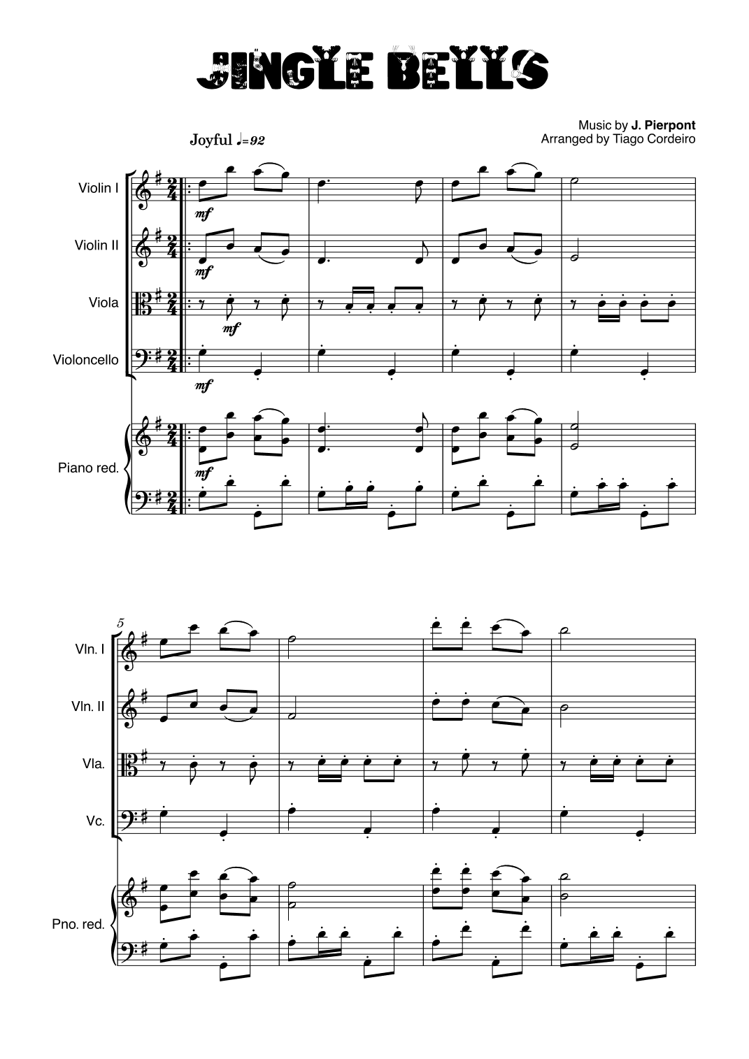 Jingle Bells (arr. Tiago Cordeiro)