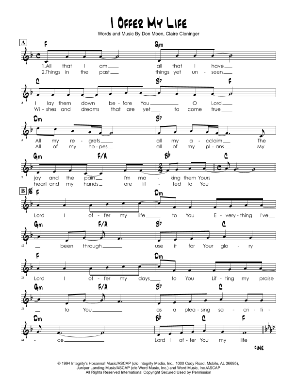 I Offer My Life (arr. Brian Kim)