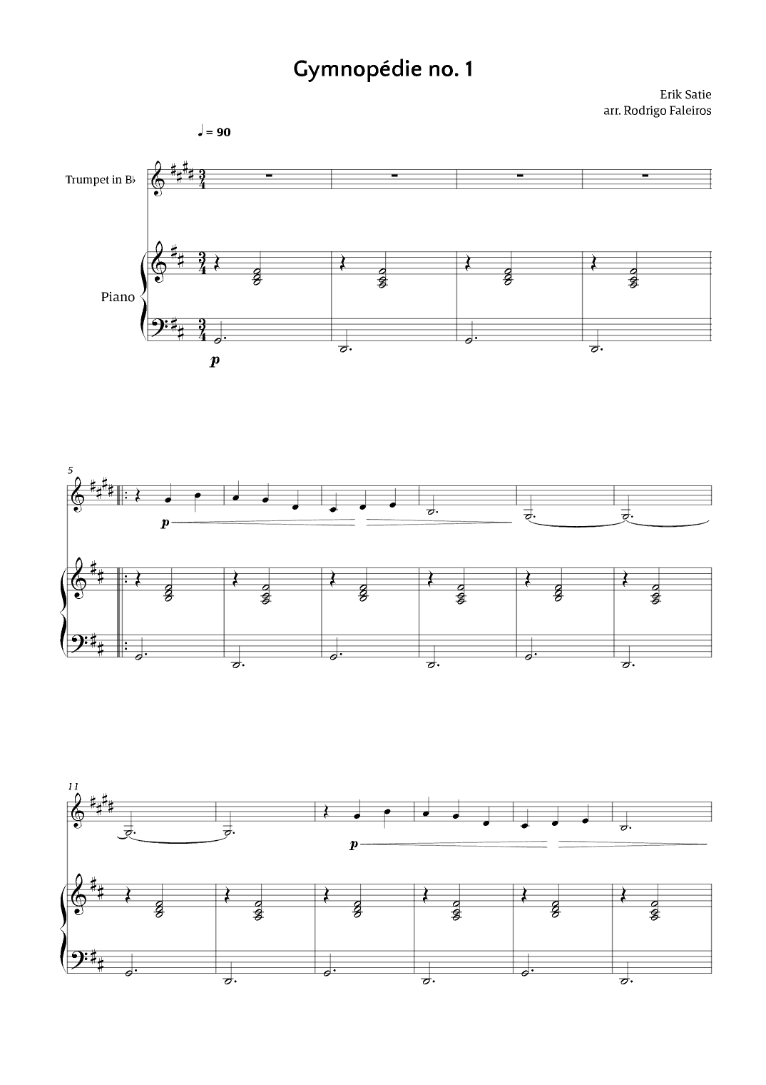 Gymnopédie no. 1 (arr. Rodrigo Faleiros)