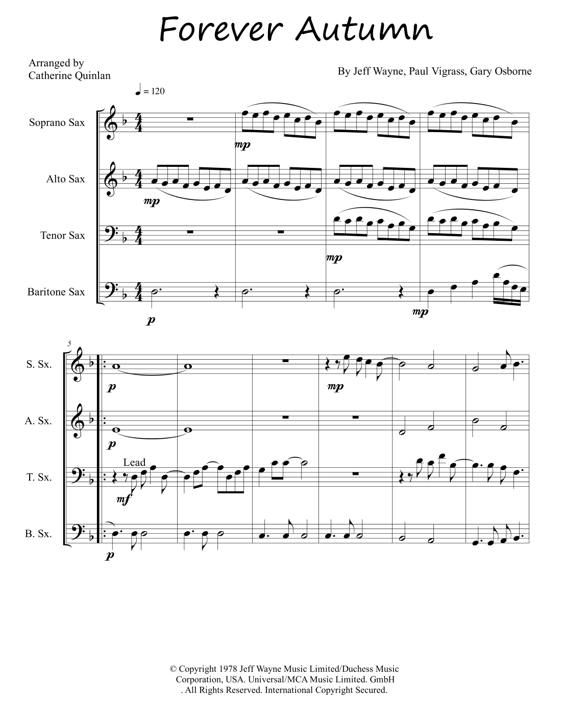 Forever Autumn (arr. Catherine Quinlan)